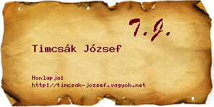 Timcsák József névjegykártya